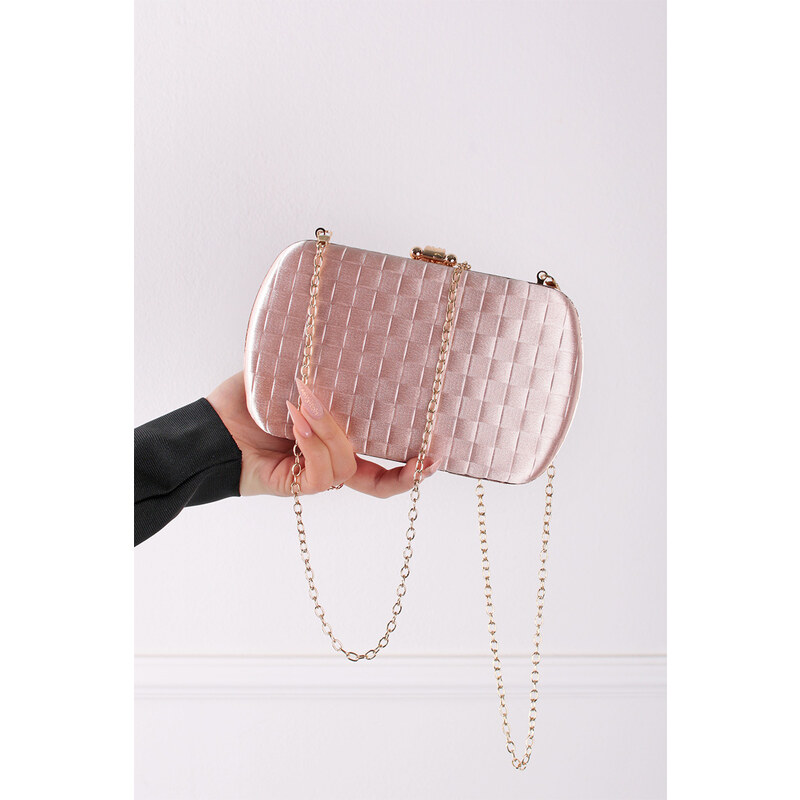 Paris Style Růžovozlatá společenská clutch kabelka Ramira