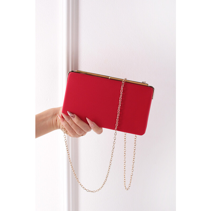Paris Style Červená společenská clutch kabelka Queeny