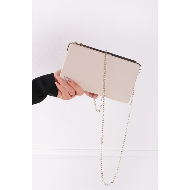 Paris Style Béžová společenská clutch kabelka Queeny