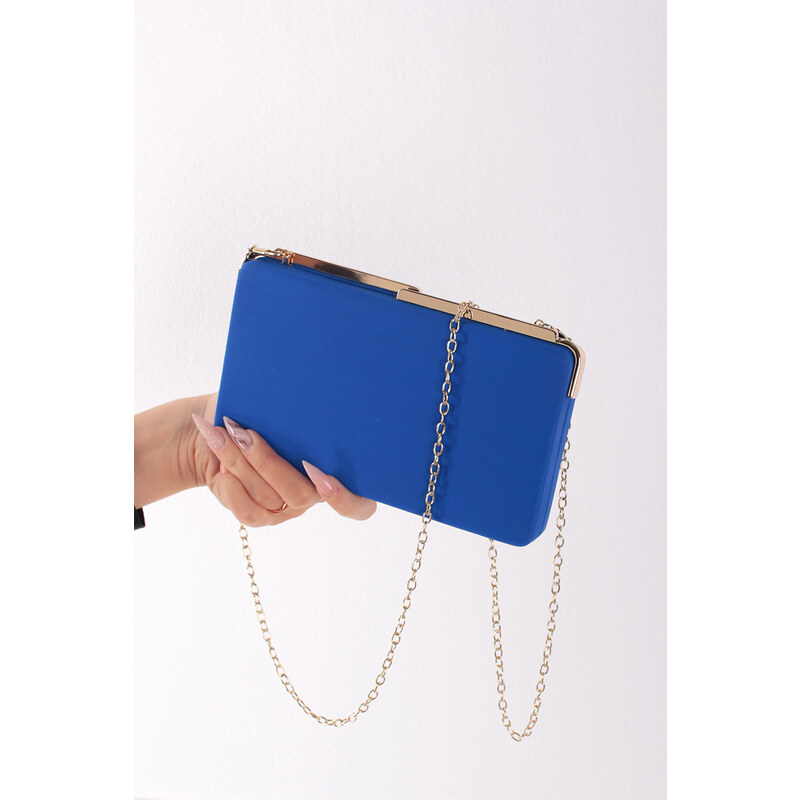Paris Style Modrá společenská clutch kabelka Queeny