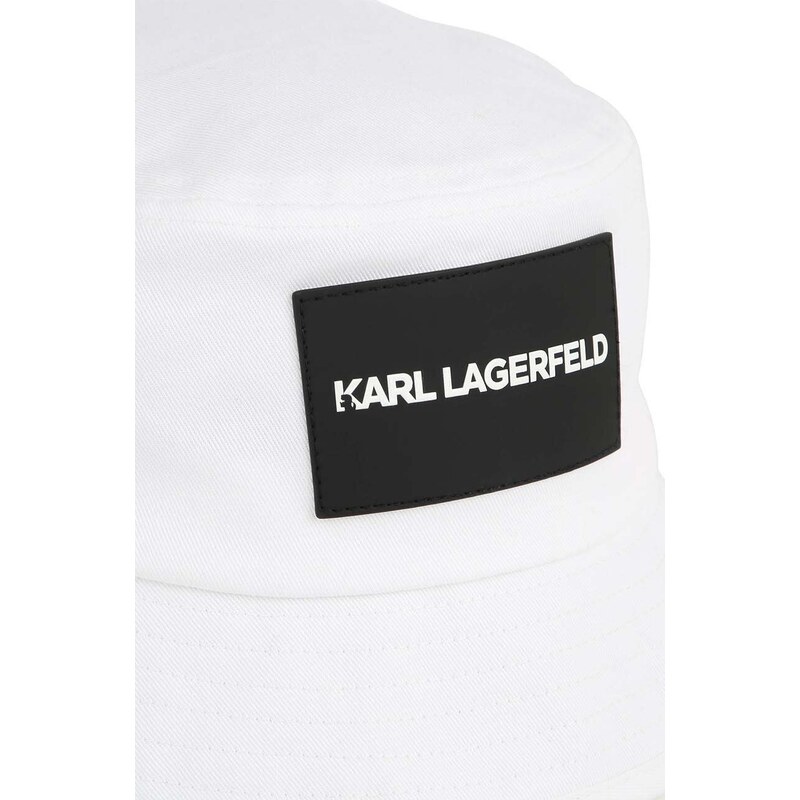 Dětská bavlněná čepice Karl Lagerfeld bílá barva