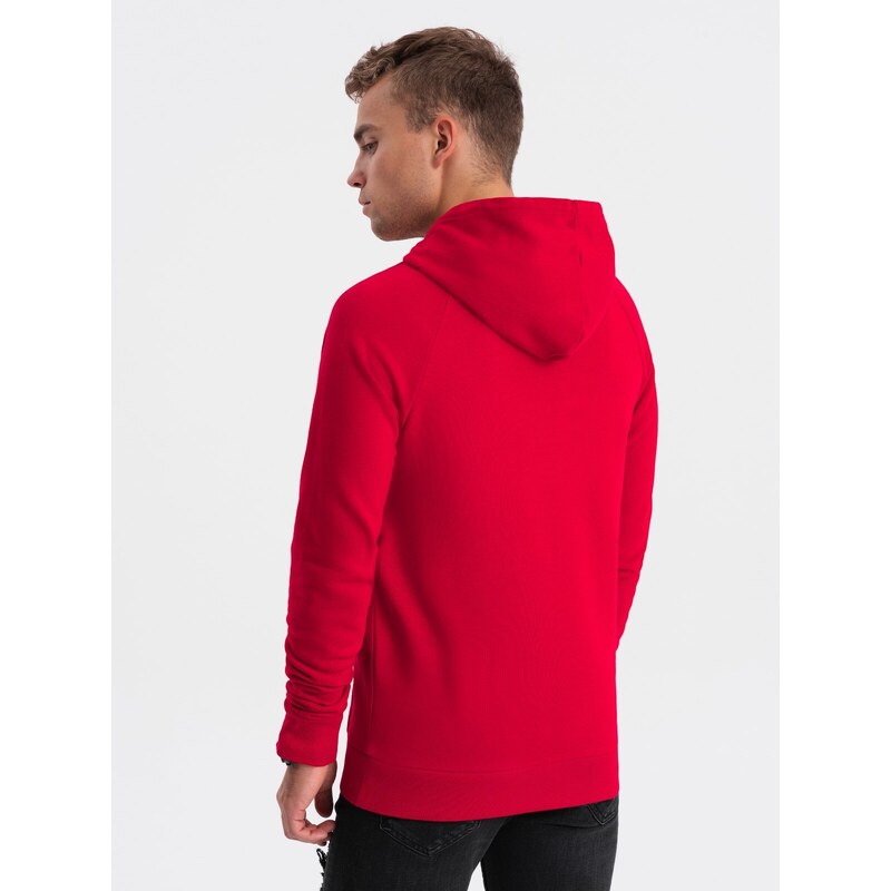 Ombre Men's printed kangaroo sweatshirt - red