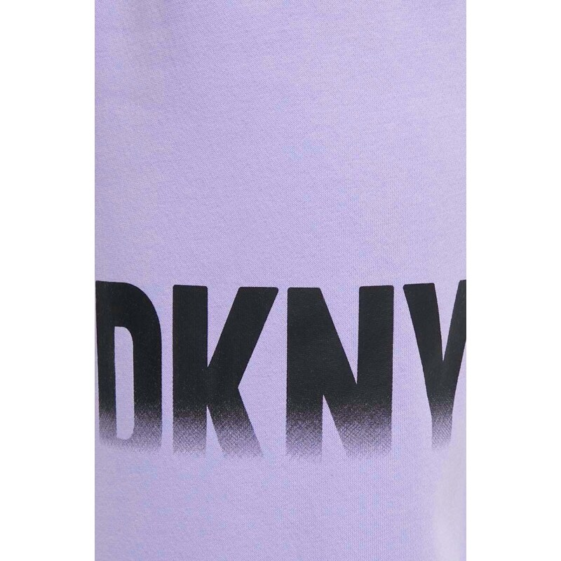 Tepláky Dkny fialová barva, s potiskem, DP3P3379