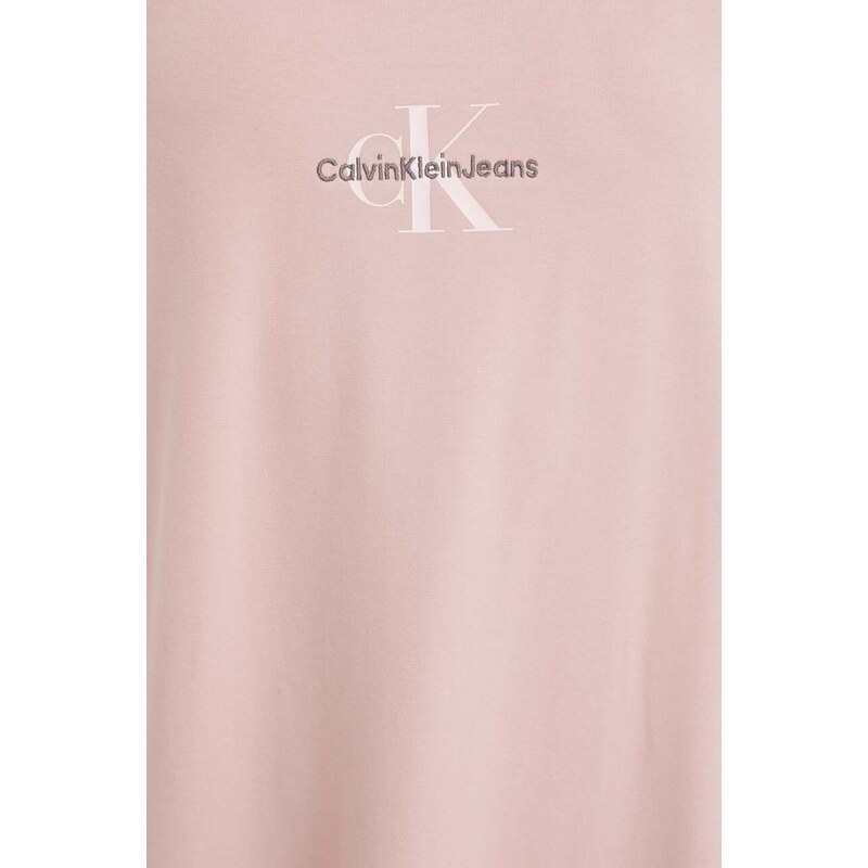 Šaty Calvin Klein Jeans růžová barva, maxi