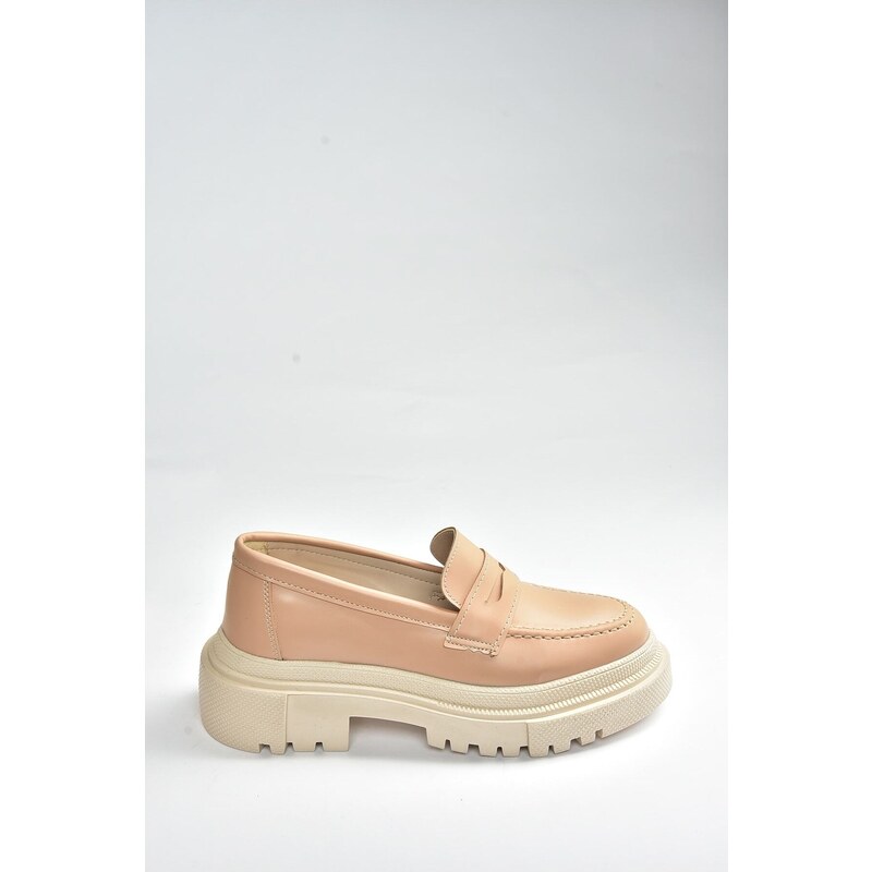 Fox Shoes Nude Thick Soled Women's Loafers