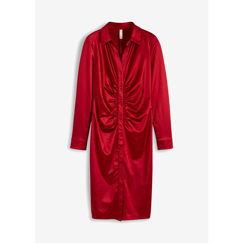 bonprix Šaty s nařasením Červená