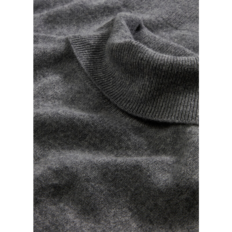 bonprix Vlněný svetr s podílem Good Cashmere Standard a rolákovým límcem Šedá
