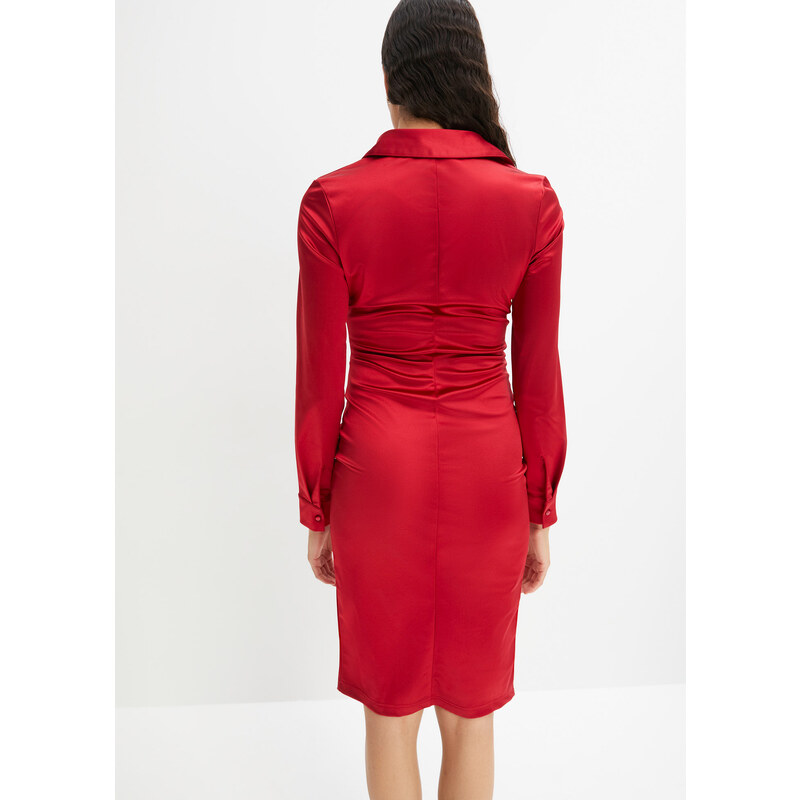 bonprix Šaty s nařasením Červená