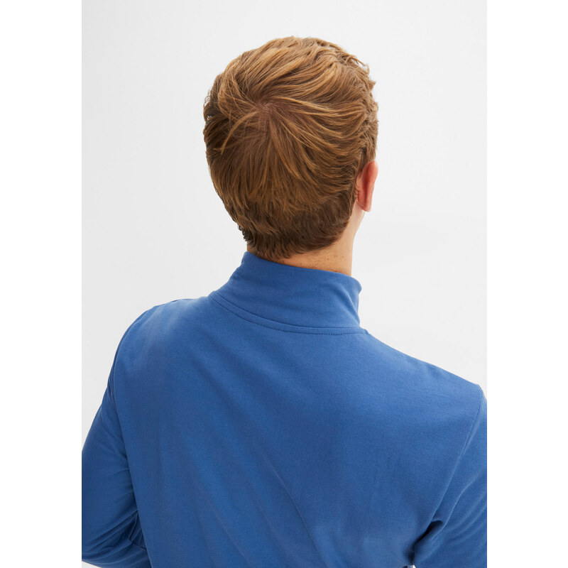 bonprix Mikina s límcem na zip a recyklovaným polyesterem Modrá