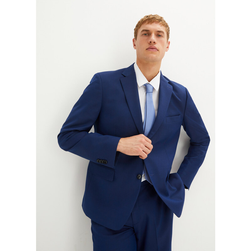 bonprix Oblek ve střihu Regular Fit (3dílná souprava): sako, kalhoty kravata Modrá