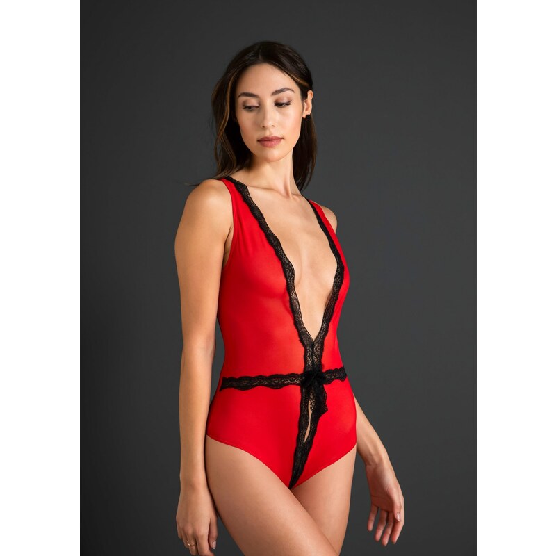 bonprix String body ouvert Červená