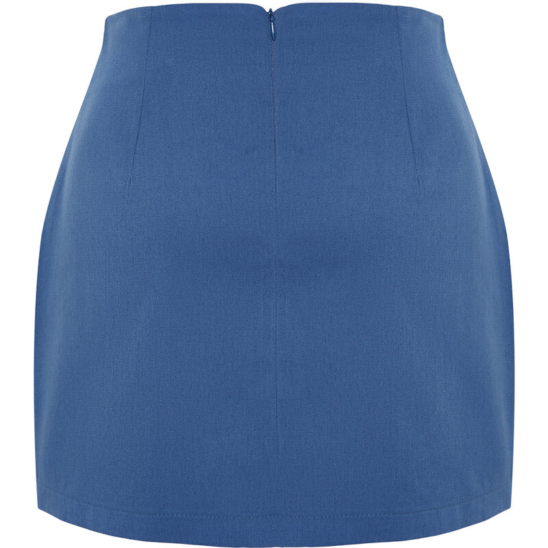 Trendyol Indigo High Waist A-Line Mini Woven Skirt