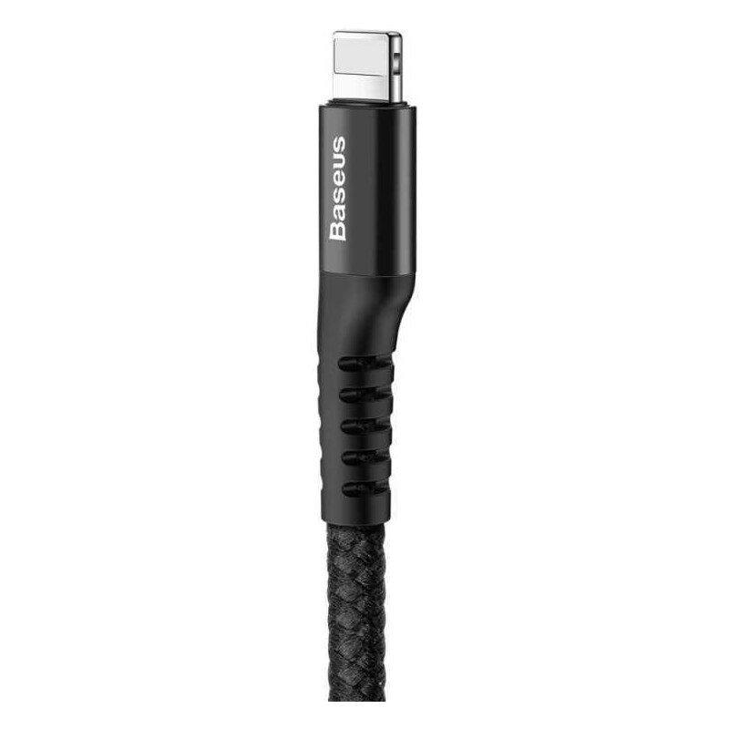 Datový kabel Baseus Fish Eye Spring USB / Lightning 1M 2A černý (CALSR-01)