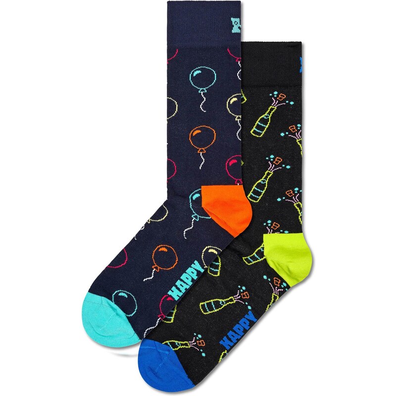 Happy Socks Ponožky You Did It aqua modrá / oranžová / jasně
