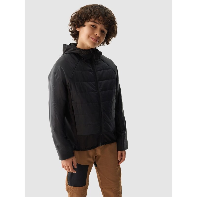 4F Chlapecká péřová treková bunda s výplní ze syntetického peří - černá
