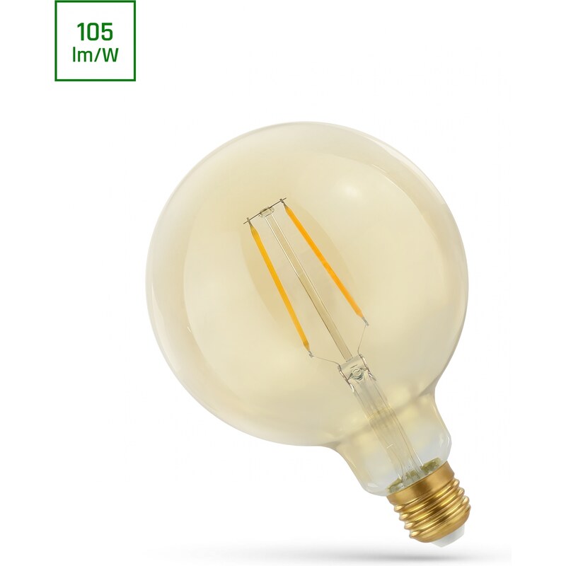 Spectrum LED LED filament žárovka G125 E27 2W 2400K 230 lm