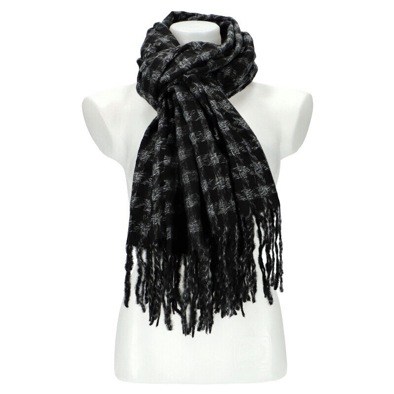 Cashmere Dámská černá teplá dlouhá zimní šála 200x64 cm 89699601
