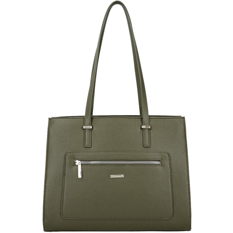 DAVID JONES Khaki zelená dámská kabelka přes rameno s čelní kapsou 89699616