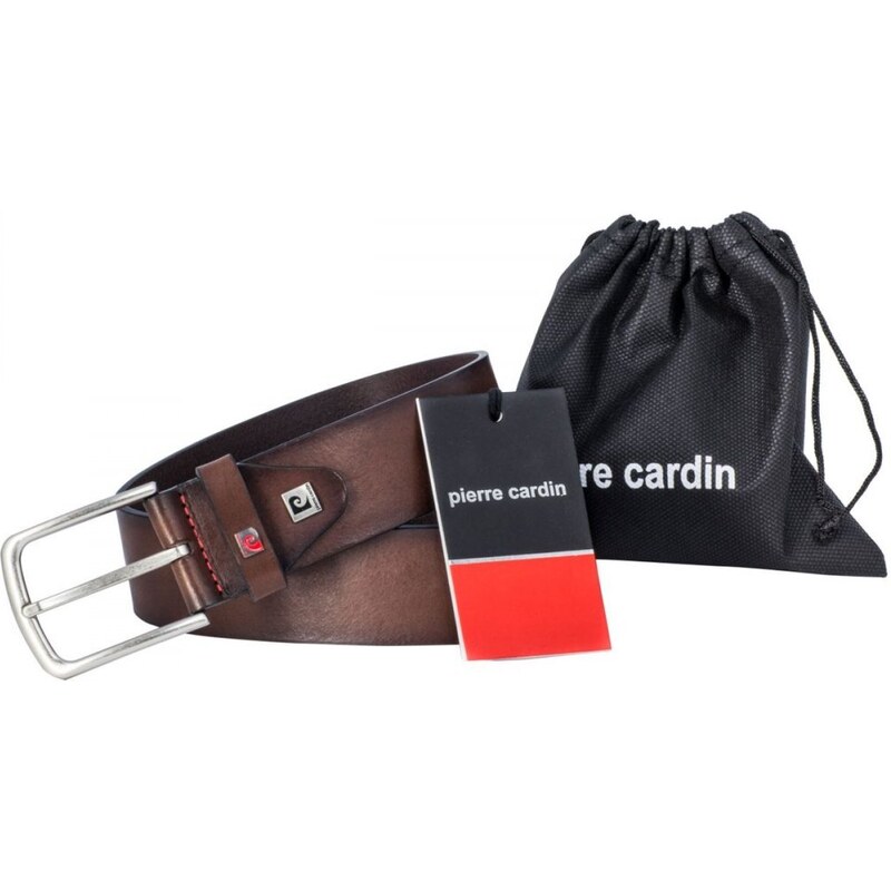 Pierre Cardin Pánský kožený opasek Pierre Cardin 21070267 tm. hnědý