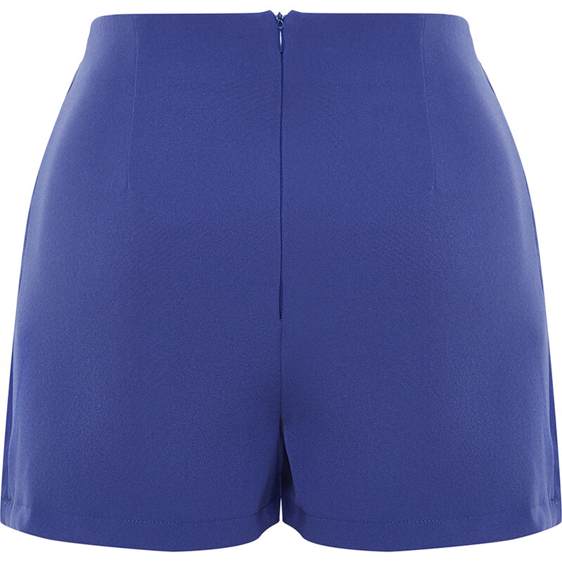 Trendyol Navy Blue Chain and Pleat Detailed Woven Shorts Skirt