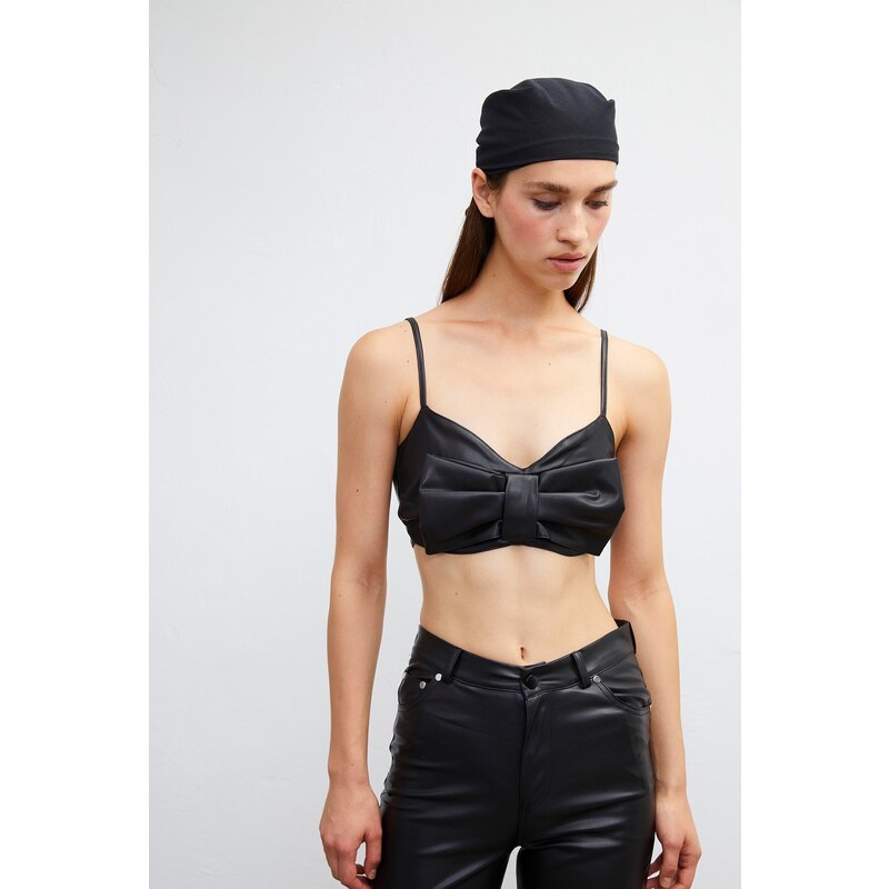 VATKALI Leather bustier with bow - Limited edition