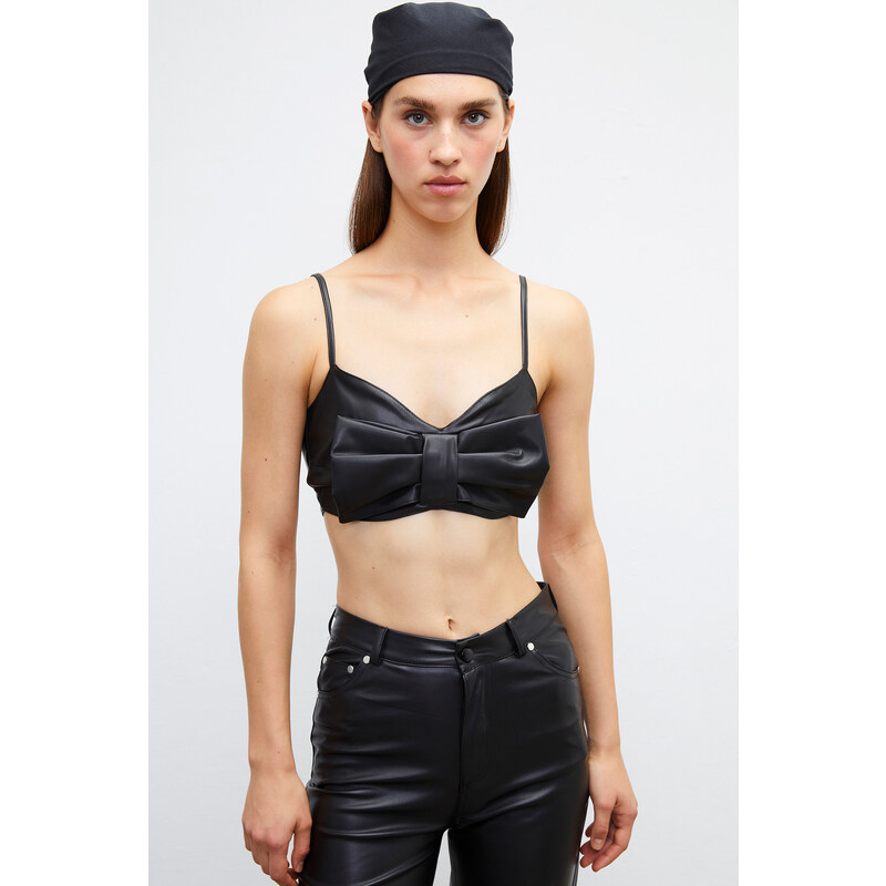 VATKALI Leather bustier with bow - Limited edition