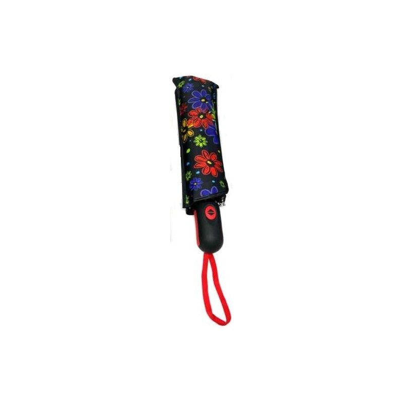 Dámský plně automatický deštník Gora 6191 - červený se vzorem