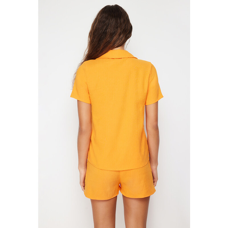 Trendyol Yellow Bee Embroidered Woven Pajamas Set