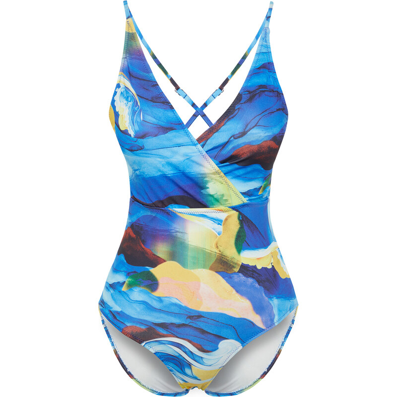 Trendyol Abstract Patterned Double Breasted Regular Swimsuit