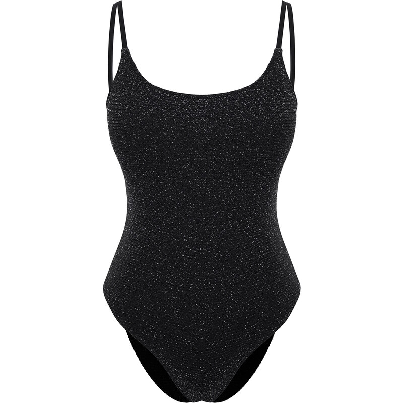 Trendyol Black Silvery Regular Swimsuit