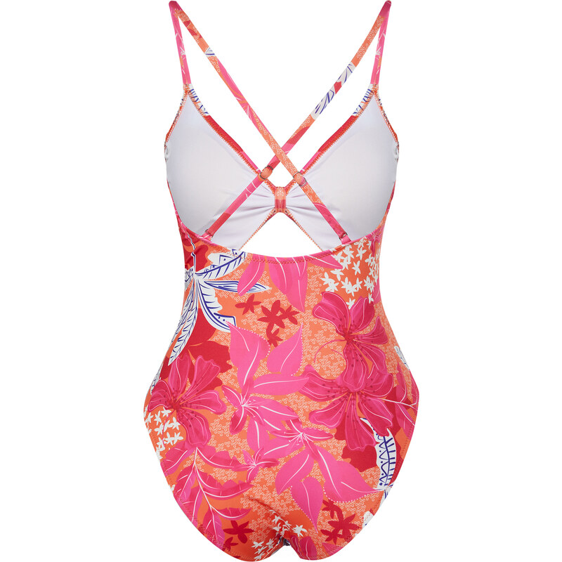 Trendyol Floral Patterned V-Neck Cut Out/Window Regular Swimsuit