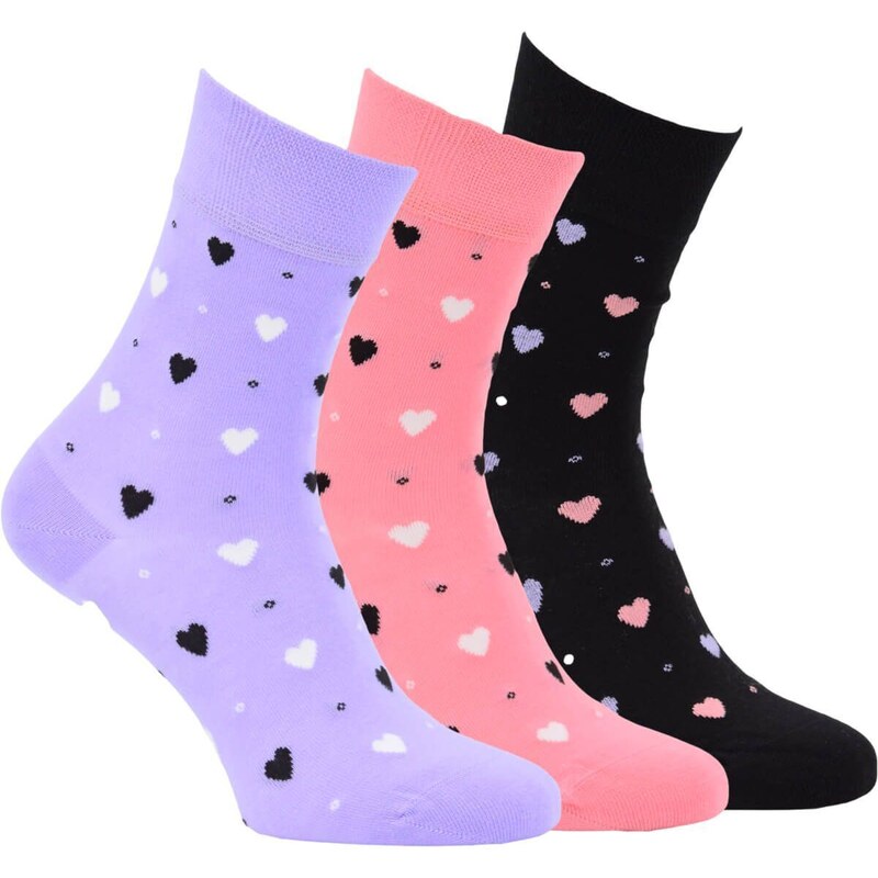 Dámské bavlněné srdíčkové ponožky RS mix barev 35-38