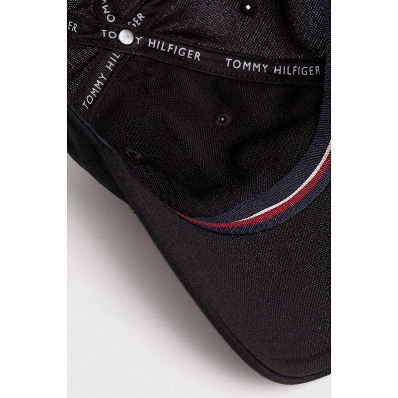 Kšiltovka Tommy Hilfiger černá barva, hladká