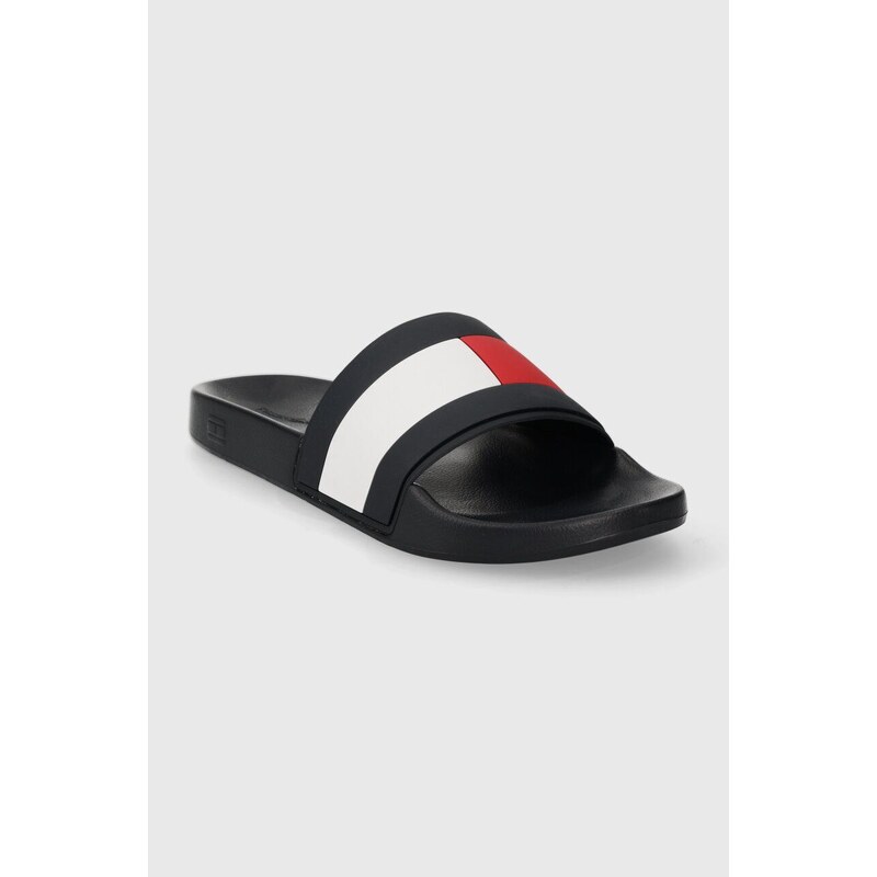 Pantofle Tommy Hilfiger RUBBER TH FLAG POOL SLIDE pánské, tmavomodrá barva, FM0FM04236