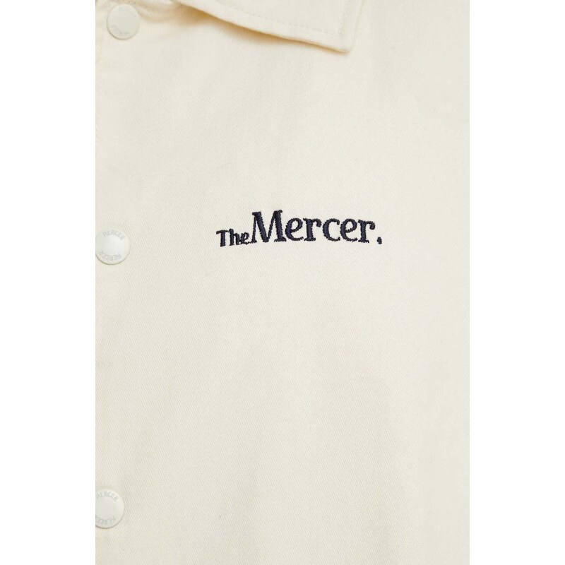 Bavlněná bunda Mercer Amsterdam The Varsity Polo béžová barva, MEAP241010