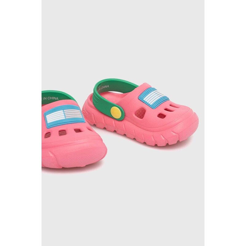 Dětské pantofle Tommy Hilfiger růžová barva