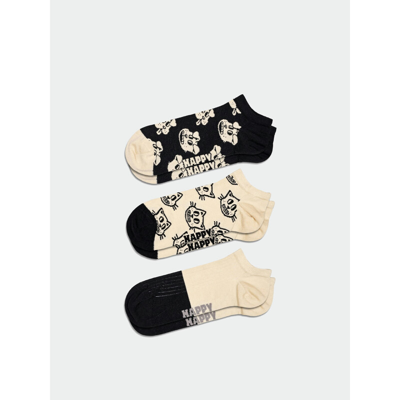 Happy Socks 3-Pack Pets Low (black)černá