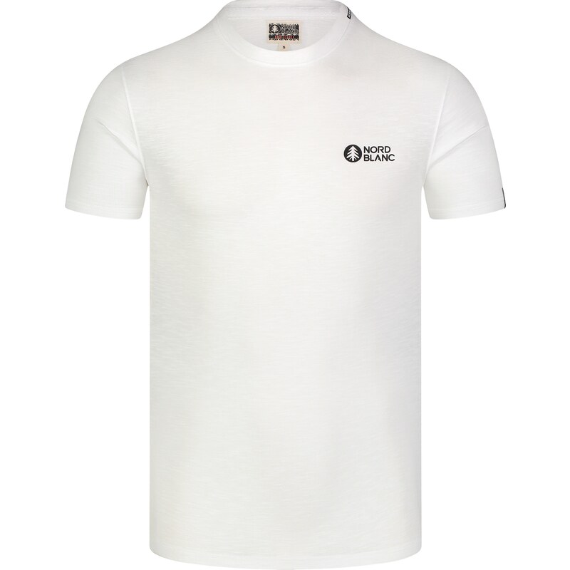 Nordblanc Bílé pánské bavlněné tričko SEAL