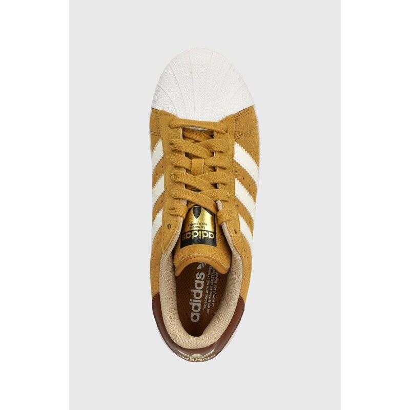 Kožené sneakers boty adidas Originals Superstar XLG hnědá barva