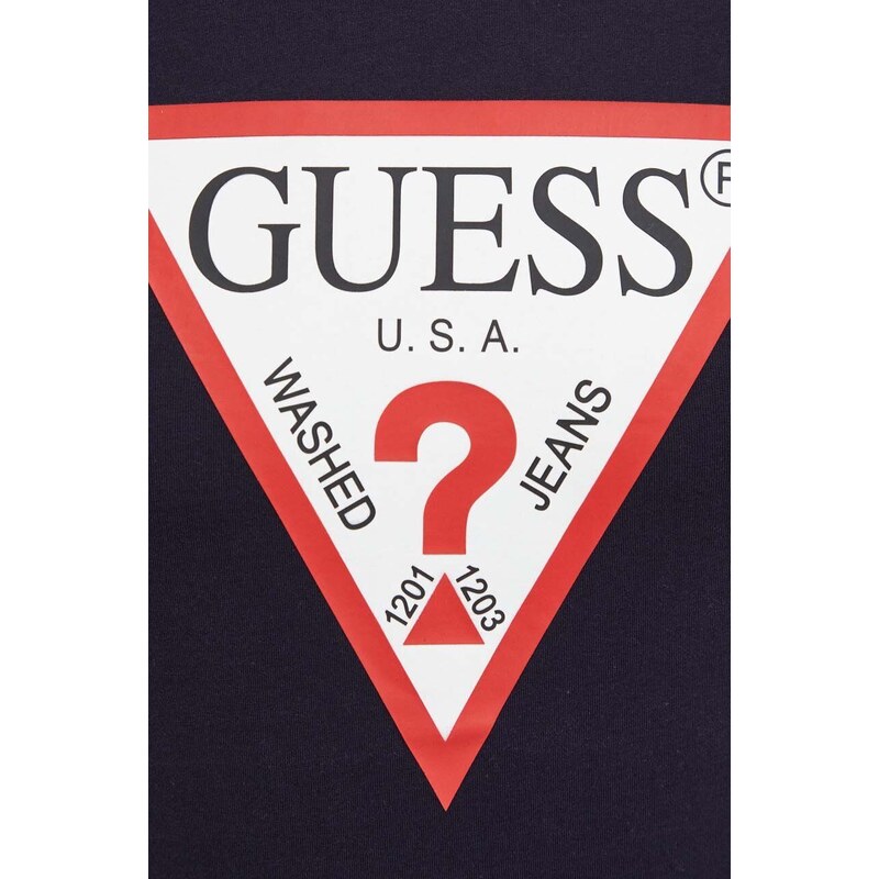Bavlněné tričko Guess tmavomodrá barva, s potiskem, M2YI71 I3Z14
