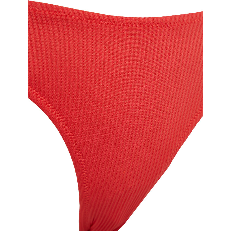 Trendyol Red Textured Regular Bikini Bottom