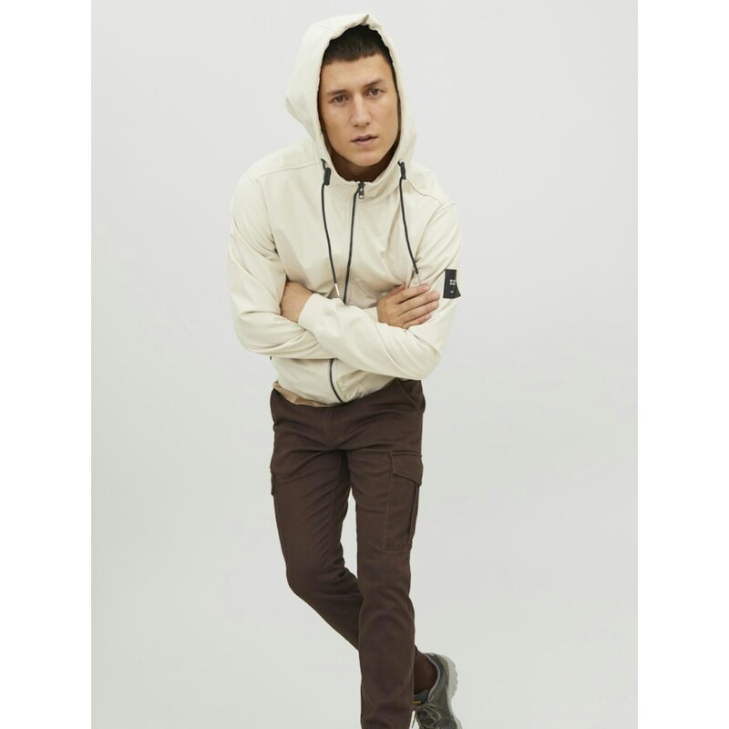 Béžová pánská softshellová bunda Jack & Jones Basic - Pánské