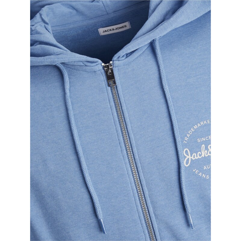 Modrá pánská mikina na zip s kapucí Jack & Jones Forest - Pánské