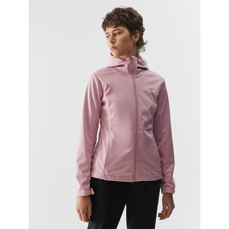 4F Dámská softshellová větruodolná bunda membrána 5000 - světle růžová