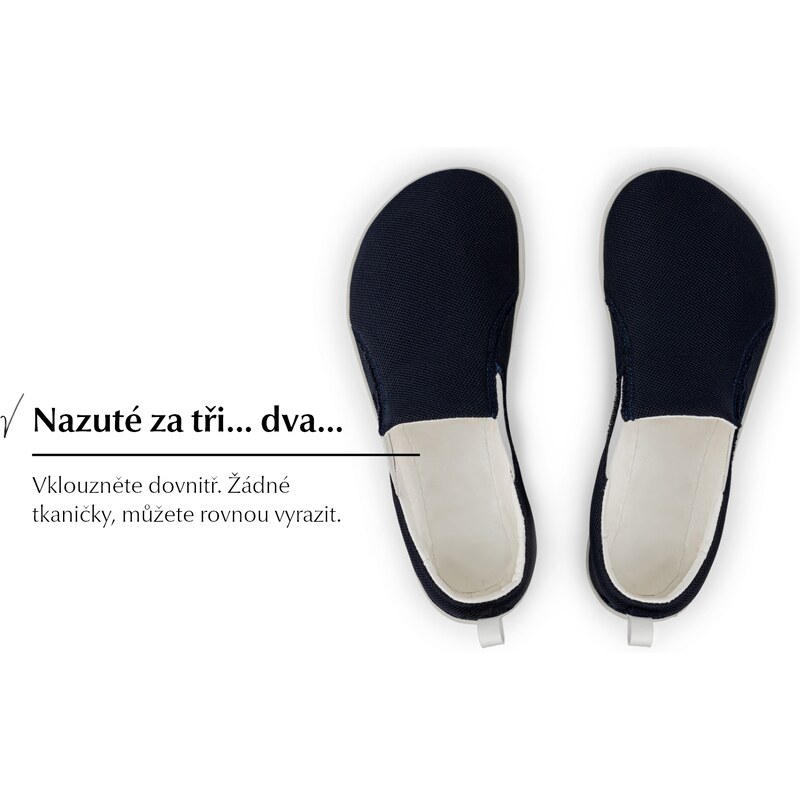 Ahinsa shoes Dámské barefoot slip-on tenisky Navy xWide