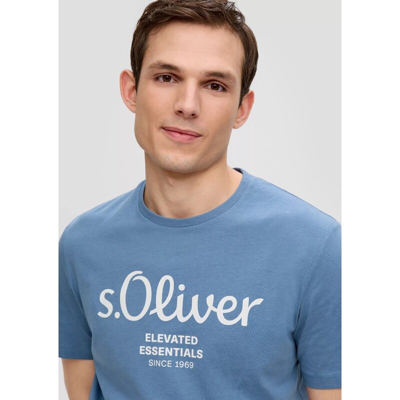s.Oliver pánské basic triko s nápisem modré