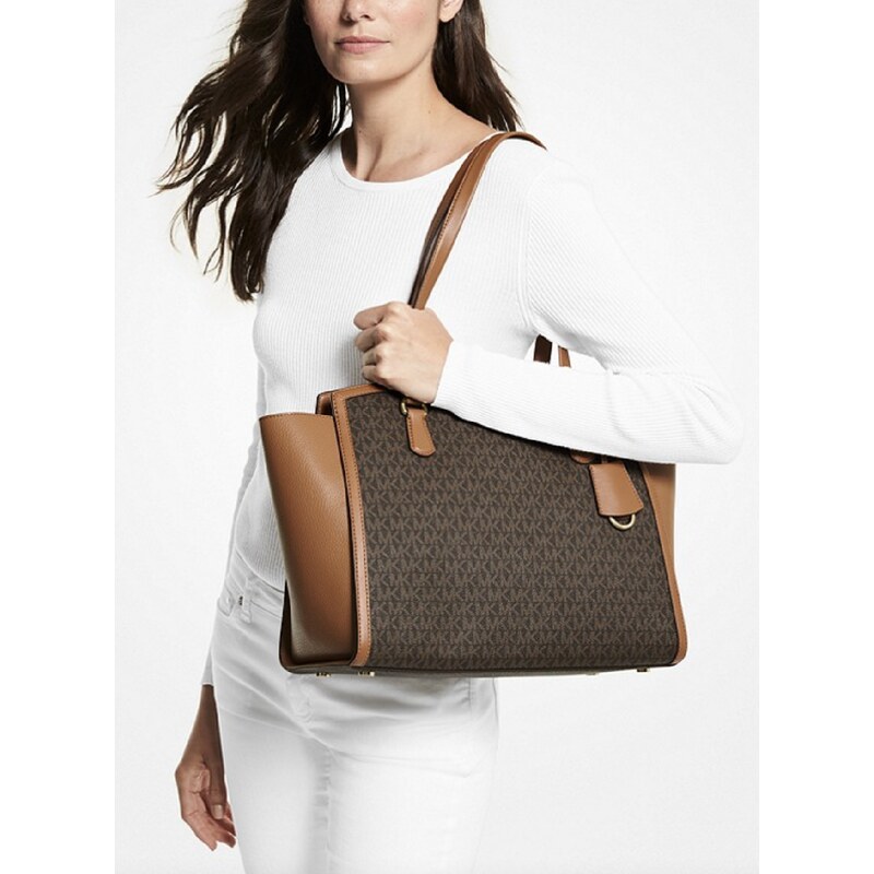 Kabelka Michael Kors lg Chantal tote logo brown