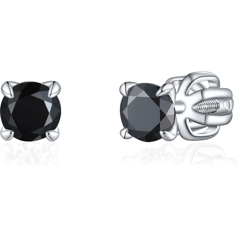 Olivie Stříbrné 4mm náušnice PIPPI BLACK 8358