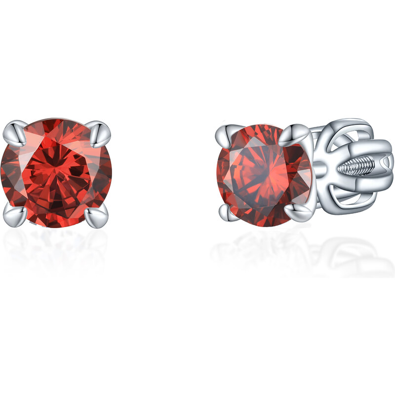 Olivie Stříbrné 5mm náušnice PIPPI RED 8362
