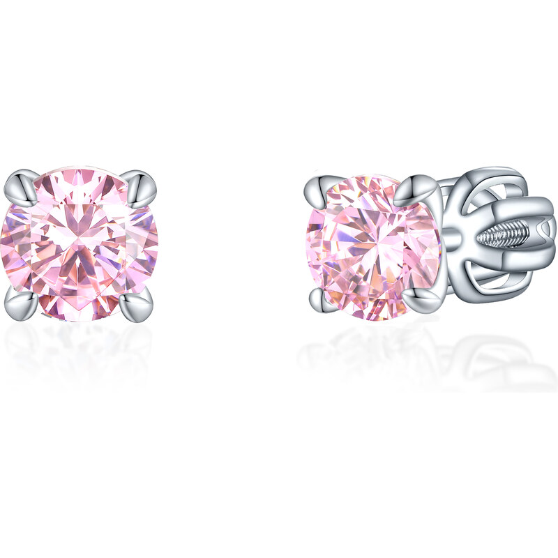 Olivie Stříbrné 5mm náušnice PIPPI PINK 8367